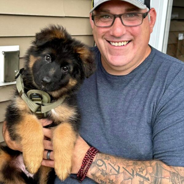 Dave & Nya, his service dog
